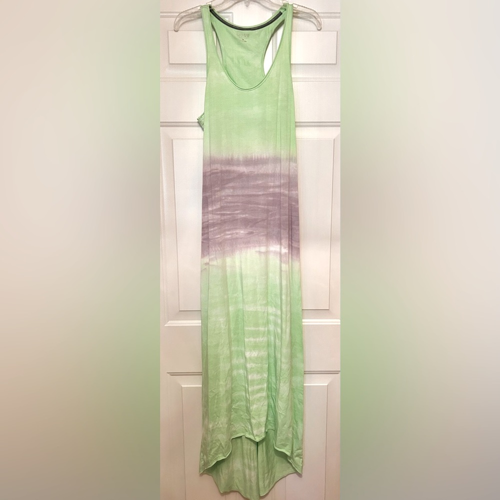 Calvin Klein Performance Quick Dry Maxi Racerback Dress M Cut Outs Tie Dye
